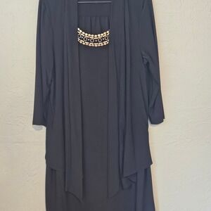 Tiana B. Black Shift Dress with Sheer Long Sleeves 20